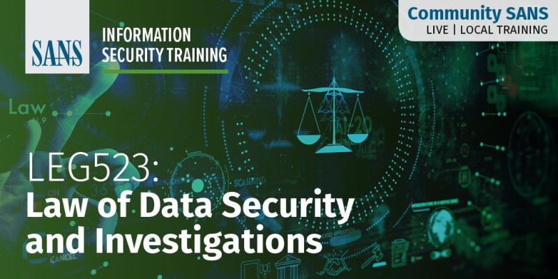 SANSInstitute's tweet photo. #LEG523 w/ @benjaminwright Feb 24-28 in Arlington - learn #cyberlaw and interact on timely issues like #databreaches. Learn how to prepare credible defensible reports for cyber crimes, forensics, IR, human resources & other investigations #GLEG REGISTER https://t.co/5Lr5GNimWw https://t.co/jzCSaVO6OJ