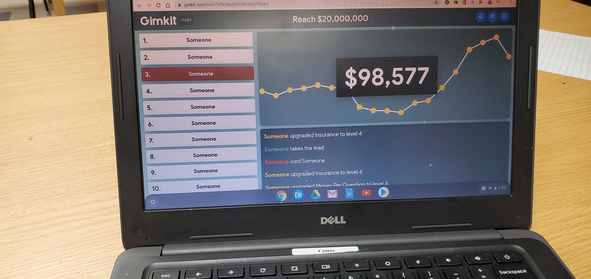 Nicole8482's tweet photo. Today we did an @gimkit challenge! The kids loved the winter event and I loved the teamwork happening. #techrocks #techfored @EOMSPatriots https://t.co/dlVLVD8SFn