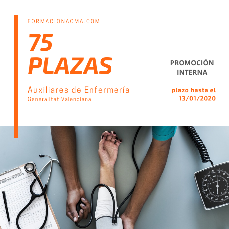 formacion_acma's tweet photo. 75 plazas PROMOCIÓN INTERNA de Auxiliares de Enfermería Generalitat Valenciana. Fecha límite 13/01/2019
Mas info:
https://t.co/bV2vfYGtUB https://t.co/m96o2bXbH3
