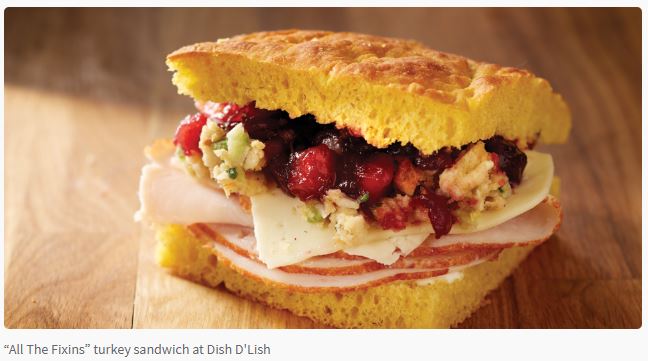 DishDLish's tweet photo. Don't forget to savor the #HolidaySeason! How about an #AllTheFixins #TurkeySandwich - turkey, stuffing, cranberry relish on pumpkin foccacia! #Dlish on #ConcourseC @SeaTacAirport #savorSEA

https://t.co/WBtEOh5YMv https://t.co/Xu25pmQ8bM