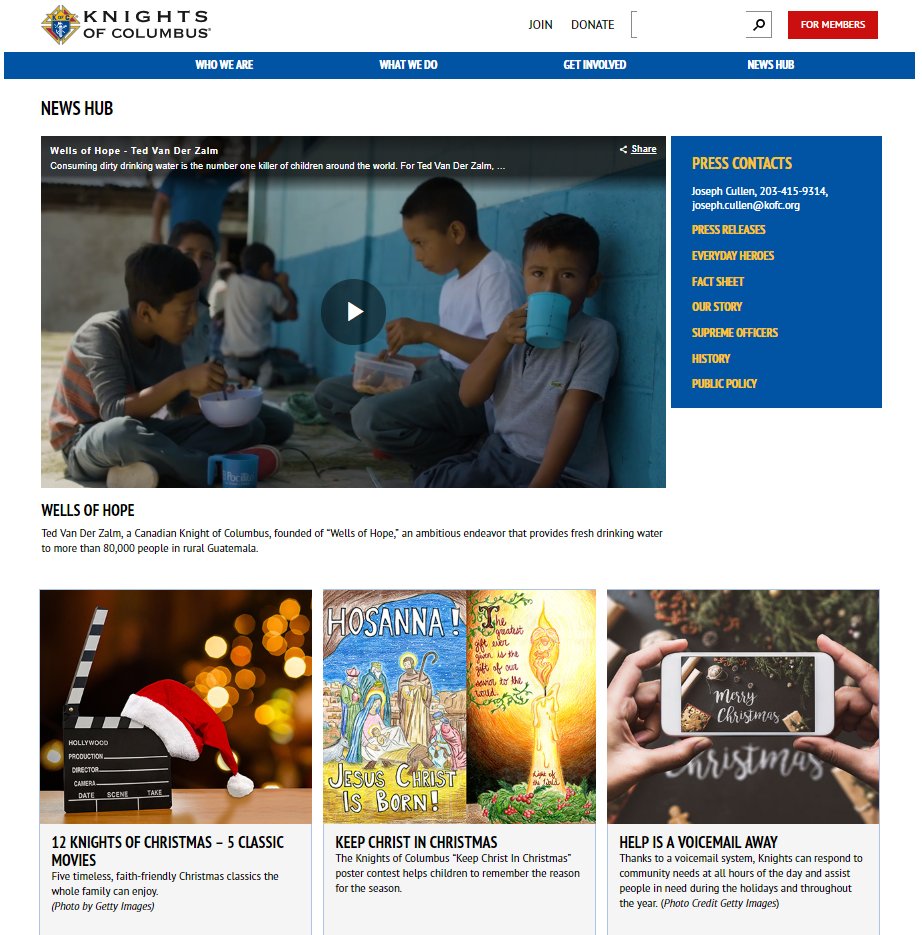 KofC's tweet photo. Check out our News Hub and see how we're keeping Christ in Christmas during Advent: https://t.co/Pva9ZMR896 #12KnightsofChristmas https://t.co/kBx8RbWY6w