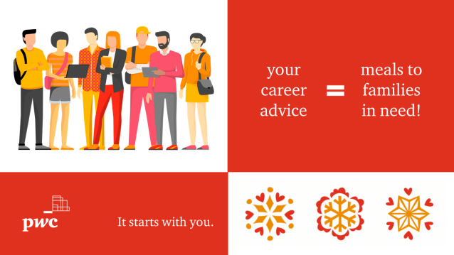 Want to #giveback this holiday season? Share your #careeradvice via <a href="/CareerVillage/">CareerVillage.org</a> to help high school students prepare for the future &amp; PwC will donate a meal to a family in need. Get started: pwc.to/2EyoY4l