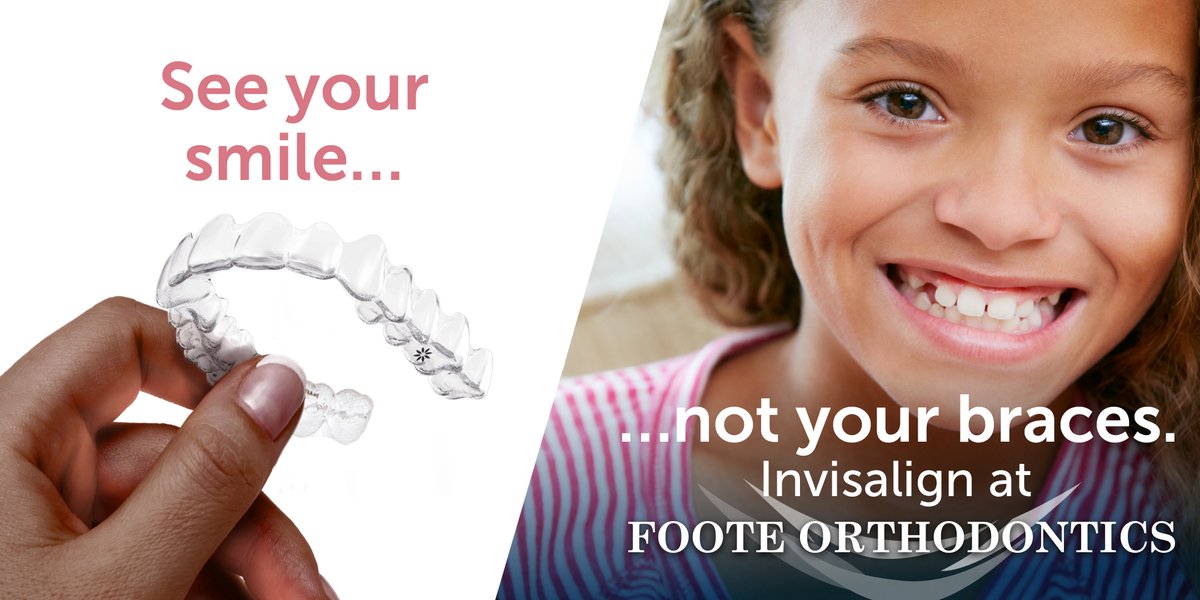 FooteOrtho's tweet photo. See your #smile… not your braces. 

Invisalign clear aligners are removable and virtually invisible, allowing you to live your life while transforming your smile. » https://t.co/B9SIUAZ5mp https://t.co/U0wWBsnV53