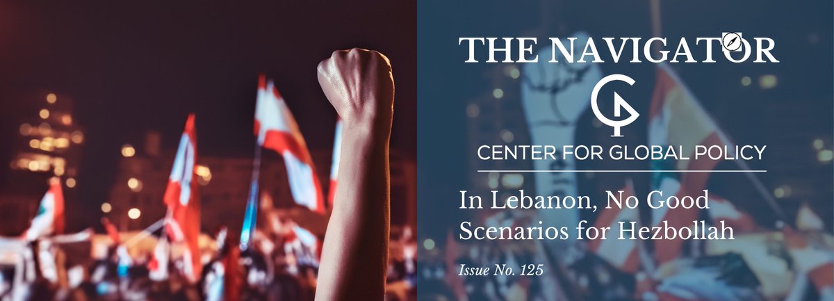 KamranBokhari's tweet photo. There's no way for Hezbollah to emerge unscathed from the public agitation in Lebanon, argues @faysalitani, the @CGlobalPolicy's newly minted deputy director of the Nonstate Actors in Fragile Environments (#NSAFE) program, in this week's #Navigator: https://t.co/C9wPMOoxGn https://t.co/or5HQeIWTP
