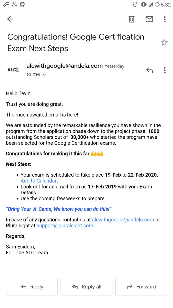 kurosakiaduma's tweet photo. Thank you so much
@Andela @Andela_Kenya @pluralsight @Google #150DaysofALC https://t.co/NjLMgXOzKJ