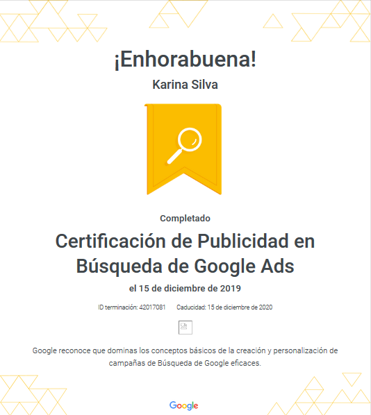 Karina14d5's tweet image. ¡Otro curso y evaluación completa! 
Aprendiendo nuevas cosas🤓 @googleads
.
.
.
#certificaciongoogleads #Skillshop @GoogleAdsES #googleads #GoogleAdsCertified #googlecertified #google #empresas #entrepreneur #digitalmarketing #marketingdigital
