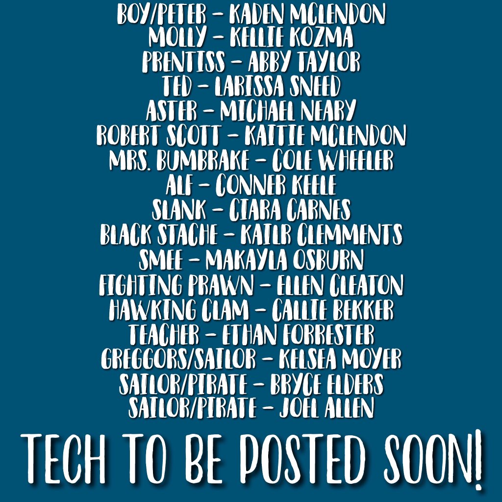 we are so happy to announce our 2019-2020 One Act Play will be Peter and the Starcatcher! we can’t wait to get started!