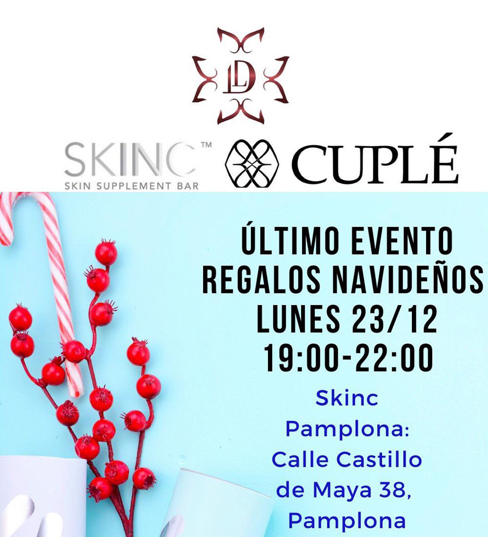 DayanaLander's tweet photo. 🎁 Aprovecha para comprar tus regalos de Navidad en #Pamplona🛍
Joyas, tratamientos estéticos, moda y accesorios🙋🏻‍♀ 
Venta Especial de #Navidad en @iloveskincpamplona 
🗓 este lunes 23
➡ C/ Castillo de Maya, 38.
🕖 Horario de 19:00 a 22:00 
Te esperamos!
#RegalosdeNavidad https://t.co/PKTuKSWmQf