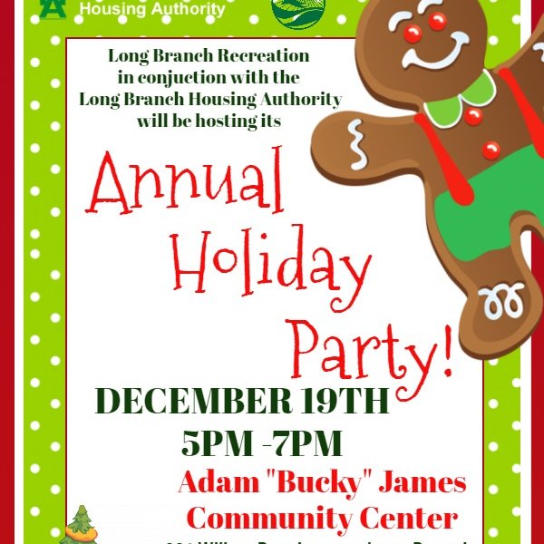 visitlongbranch's tweet photo. Annual Holiday Party at the Adam "Bucky" James Community Center, 231 Wilbur Ray Avenue
December 19th from 5-7 PM
Santa will be handing out gifts and treats for kids Newborn to 10! Hosted by Long Branch Recreation & Long Branch Housing Authority
#LongBranch #visitlongbranch https://t.co/p5cCrfc1kE