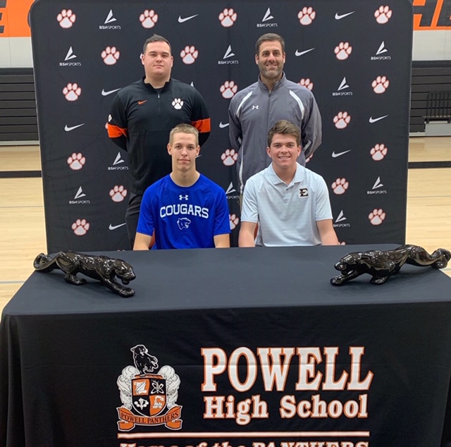 PowellBaseball's tweet image. CONGRATULATIONS to Powell senior pitchers Walker Trusley (ETSU) and Dylan Jacob (Cleveland State) for signing scholarship papers today at Powell High School. #Panthers #Bucs #Cougars