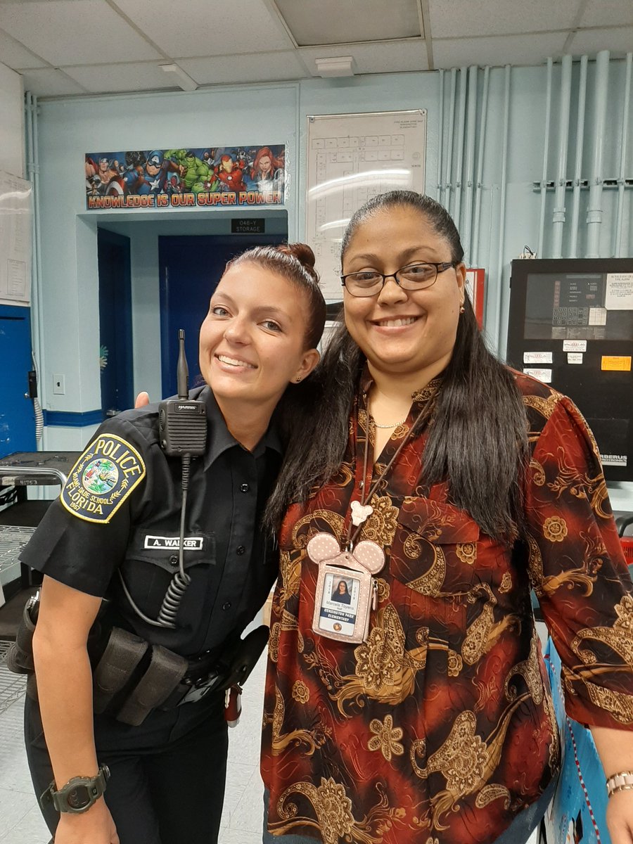 LionsKpe's tweet photo. Grateful for officer Walker! And Ms.Marcela for taking care of our school!😘❤ https://t.co/KZwoKMIdSR