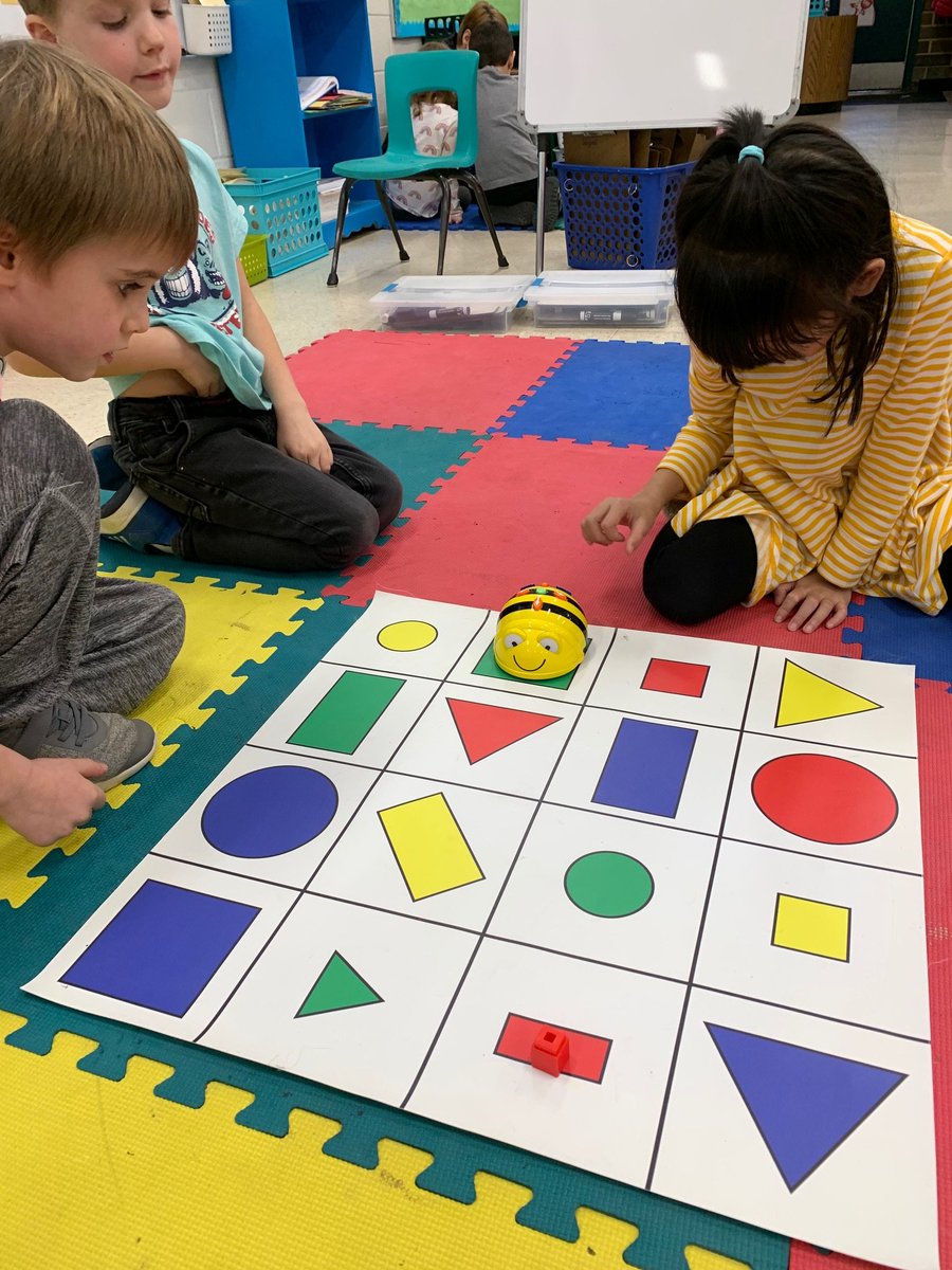 Today we had our Hour of Code with Beebot.  We programmed it to go forward, backward, turn left and turn right.  #EESLearnandLead #CHCCS #Beebot #HourofCode2019