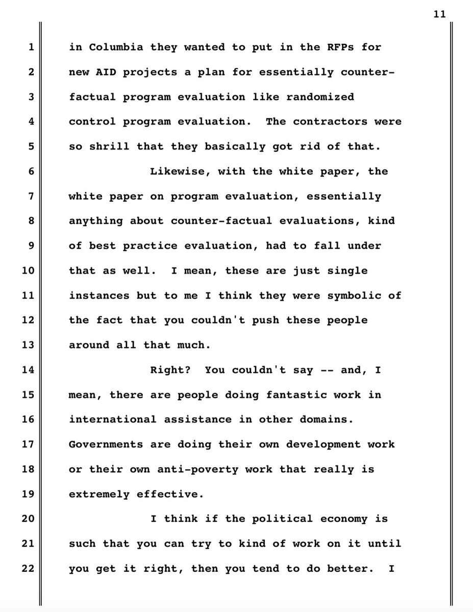 Somebody tried to do randomized control trials to see what works when providing assistance. Contractors became shrill and demanded that be taken out of their contracts. 165/n