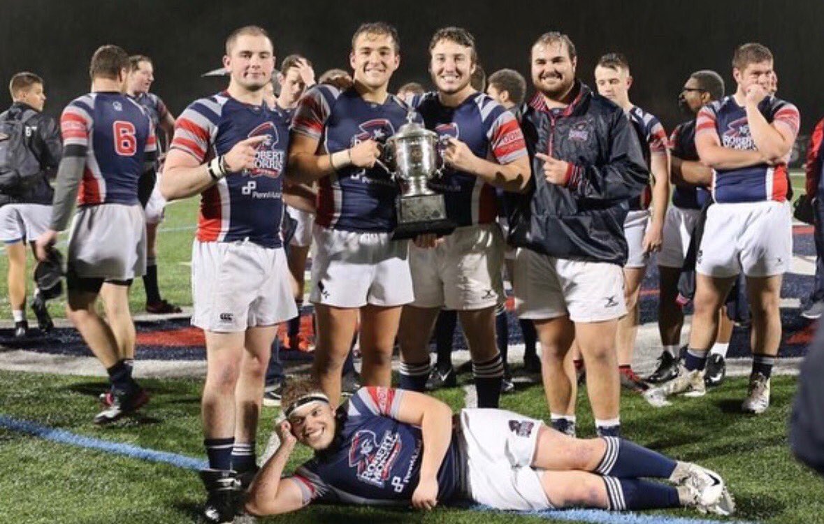 RMUPDT's tweet photo. Congratulations to Brother @ethan__dempsey for graduating and moving to NYC to work for MSG in their Inside Sales Team! Ethan was a huge part of the RMU rugby team and held our recruitment chair last semester! Good luck Ethan, you will be missed! ⚔️🛡 https://t.co/cWeqfK2RsO