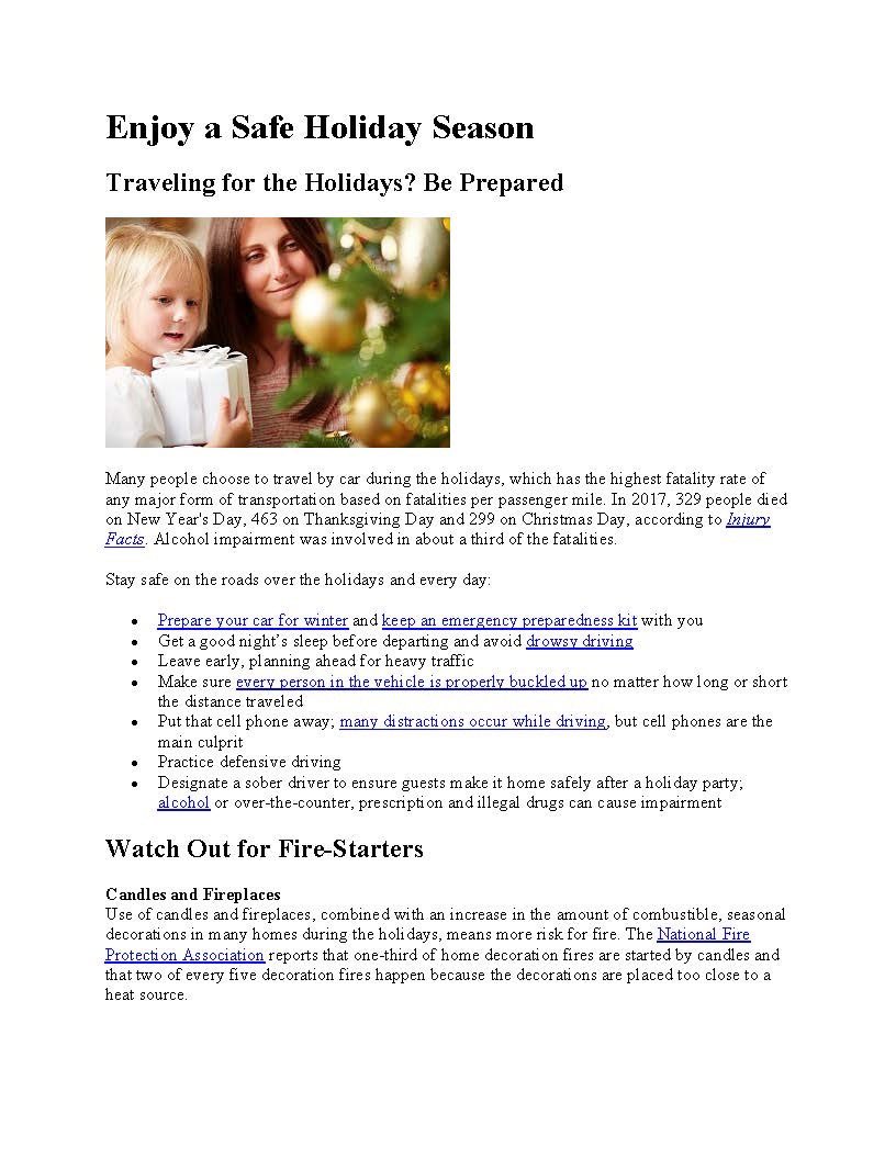 LincroftFire's tweet photo. Lincroft Fire Company reminds you holiday safety is an issue that burns brightest from late November to mid-January, when families gather, parties are scheduled and travel spikes. Take some basic precautions to ensure your family remains safe and injury-free throughout the season https://t.co/zICnkp0HFb