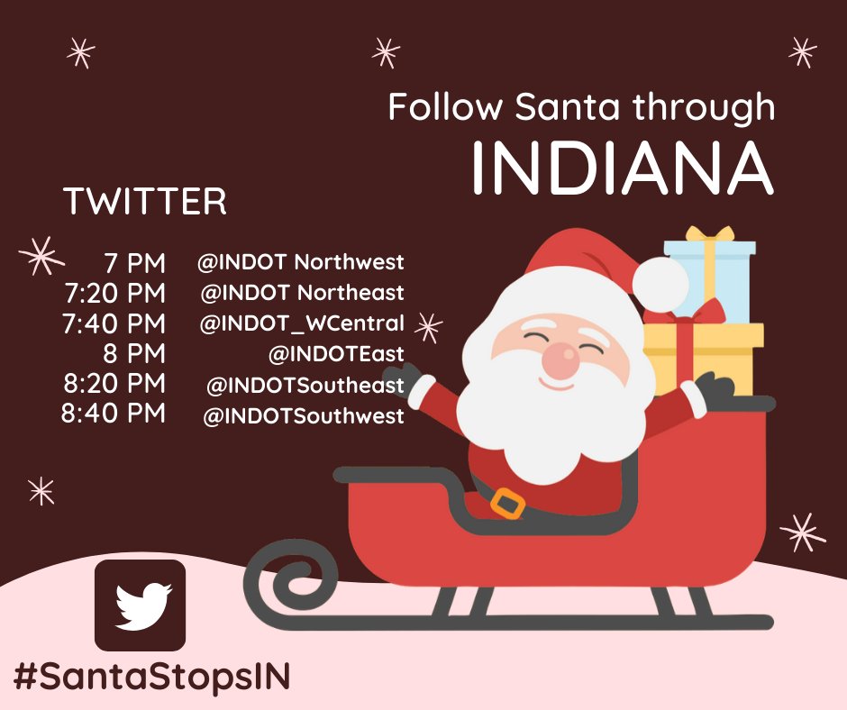 INDOTNortheast's tweet photo. Christmas Eve will be here before you know it...and Santa, too! Watch him zoom around Indiana on our social media channels. #SantaStopsIN https://t.co/dNpqckhwFC