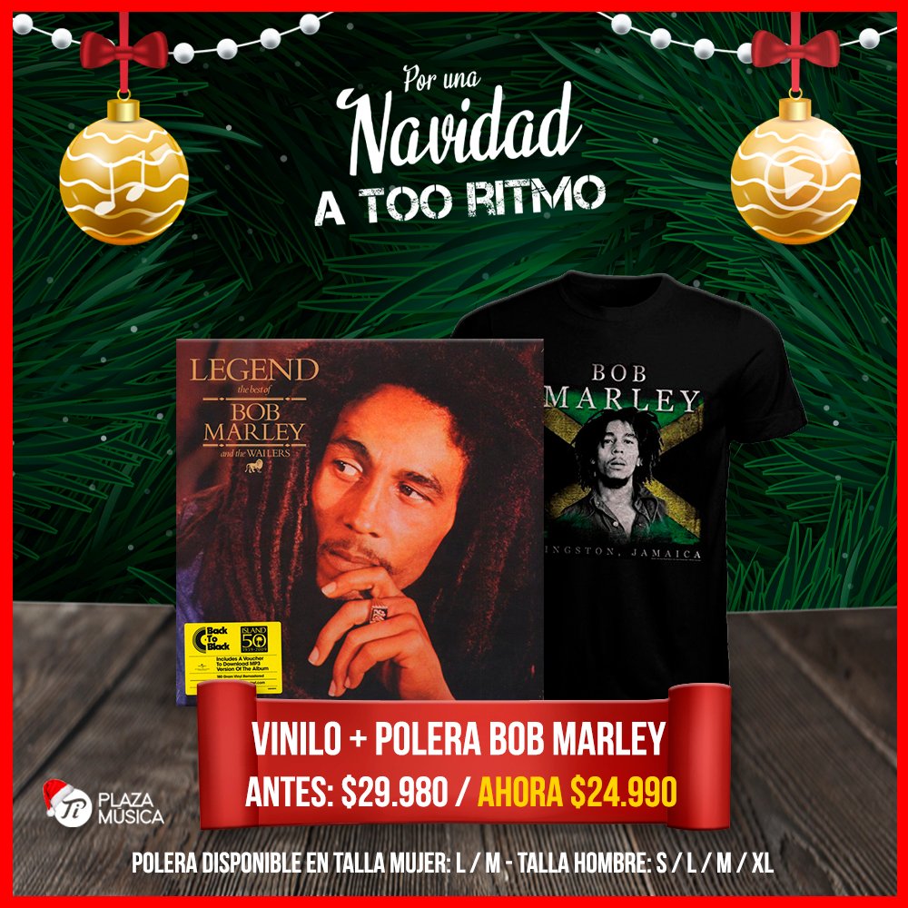 #NavidadATooRitmo 🎄🎵
Vinilo + polera Bob Marley a sólo $24.990 😱🚨 ¡Aprovecha! Vayan ahora a plazamusica.cl y consíganlo 👀 #BobMarley #MusicPlace