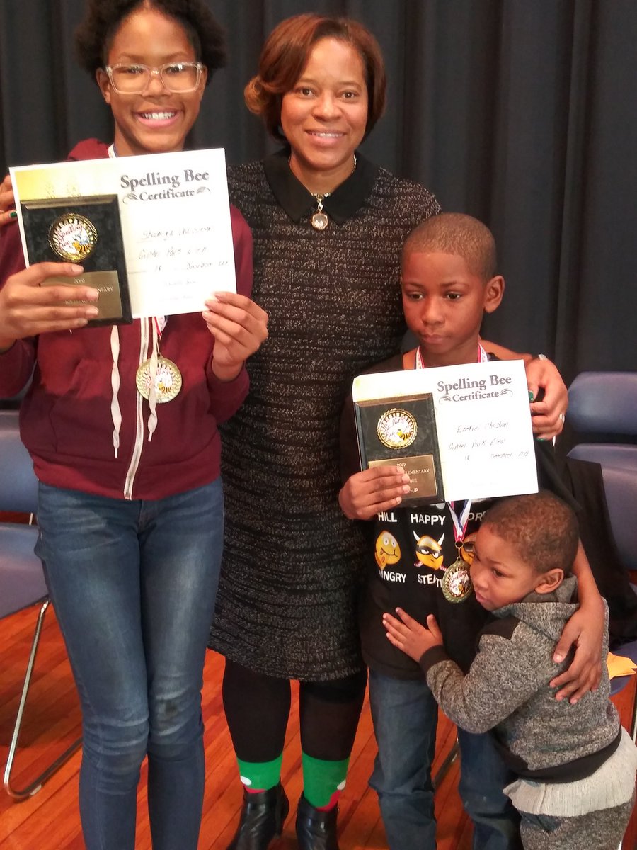 MathWithMsD's tweet photo. Congratulations to Ginter Park's Spelling Bee winner and runner up! Shamiya Washington and Ezekiel Christian! https://t.co/9QMTN7fkvh