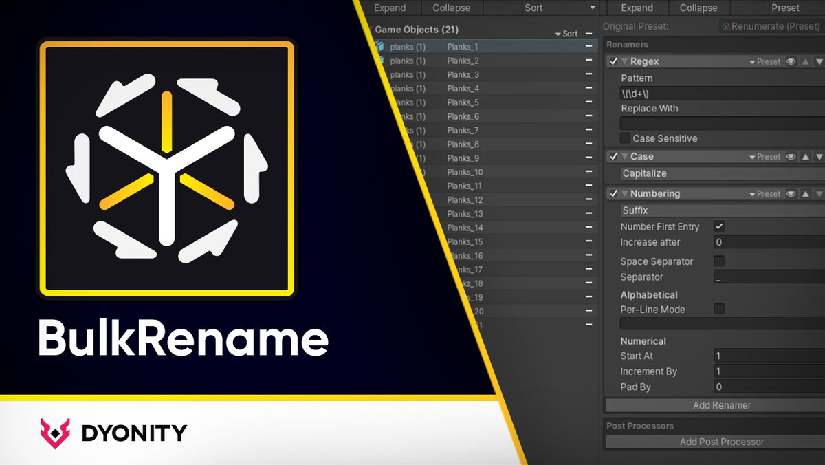 Odin_Inspector's tweet image. Welcome @dyonity to the #UnityChristmas🌲giveaway. Super happy to have you on board as a sponsor this year. A very merry Christmas to you all. Check out BulkRename and enter to get your chance at winning it. #Unity3D #UnityAssetStore assetstore.unity.com/publishers/239…