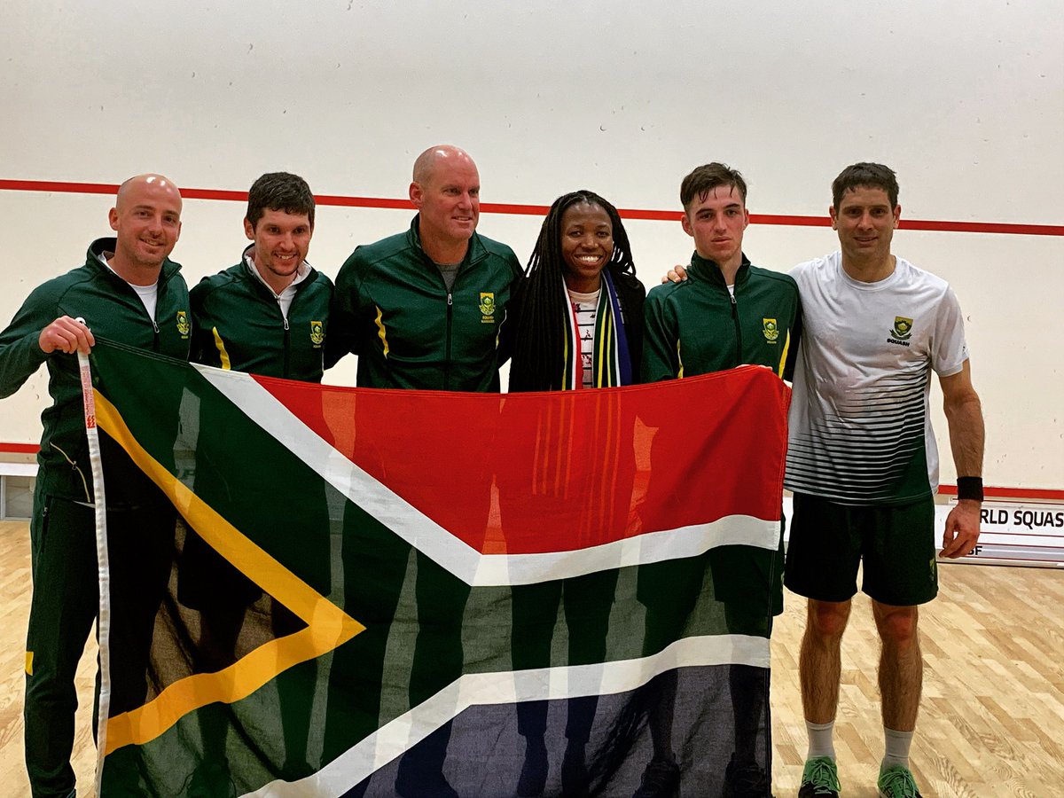 RSAinDC's tweet photo. Team #SouthAfrica flying the flag high at this year’s Men’s World Squash Championships in WashingtonDC. #WorldTeamsDC #ProudlySouthAfrican #Squashsa @SPORTandREC_RSA @DIRCO_ZA @Brand_SA @wsfmensteams @SquashOnFire https://t.co/iZKok2CRIU