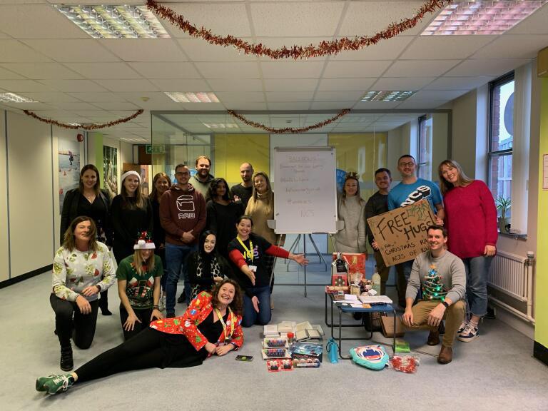 #wearencs Christmas social action raising awareness of the wonderful local #Exeter #charity Balloons <a href="/fund4balloons/">Balloons Charity</a>  supporting bereaved children. Thank you local business for your generous vouchers &amp; raffle prizes. #NCS