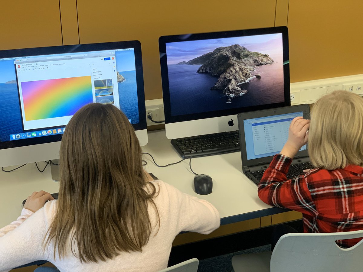 DrSHAnderson's tweet photo. 4th and 5th graders hard at work on their personalized learning projects • lots going on with logo design today! #MTPSspark #MTPSpride #WeRBayview @BayviewESchool https://t.co/FyOk2gdQWc