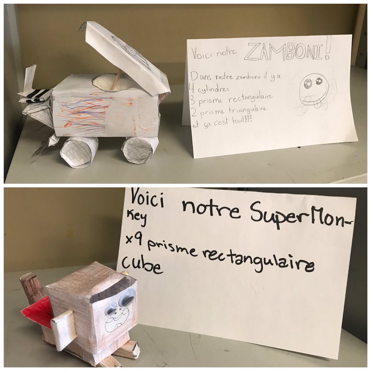 madame_ovalles's tweet photo. Look at how AMAZING these 3D collaborative structures turned out. We got a llama,an Elmo and a Big Bird, a zamboni, a superhero monkey, a pig and a half santa/half reindeer. #3Dshapes #Geometry #CollaborativeMath https://t.co/tU0InQ01za