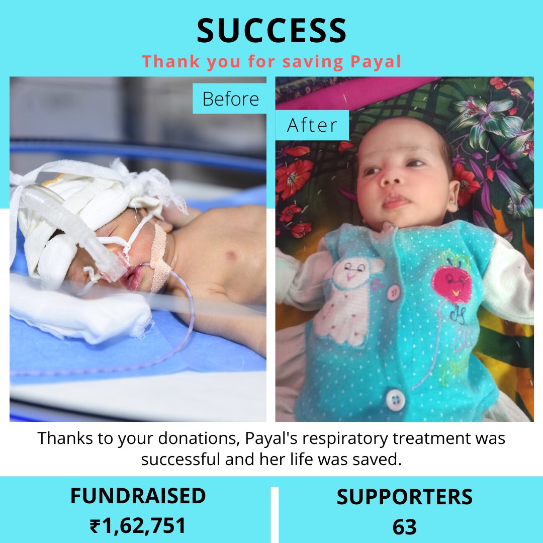 crowdmantra's tweet photo. "I can not explain my happiness in words. All thanks to your support and prayers, my daughter's treatment was a success and we are so happy now" - Nitin (Father)

#Donate #HappyParents #GirlChild #Donations #Crowdfunding #CrowdfundingSuccess https://t.co/crg7EXrnKf