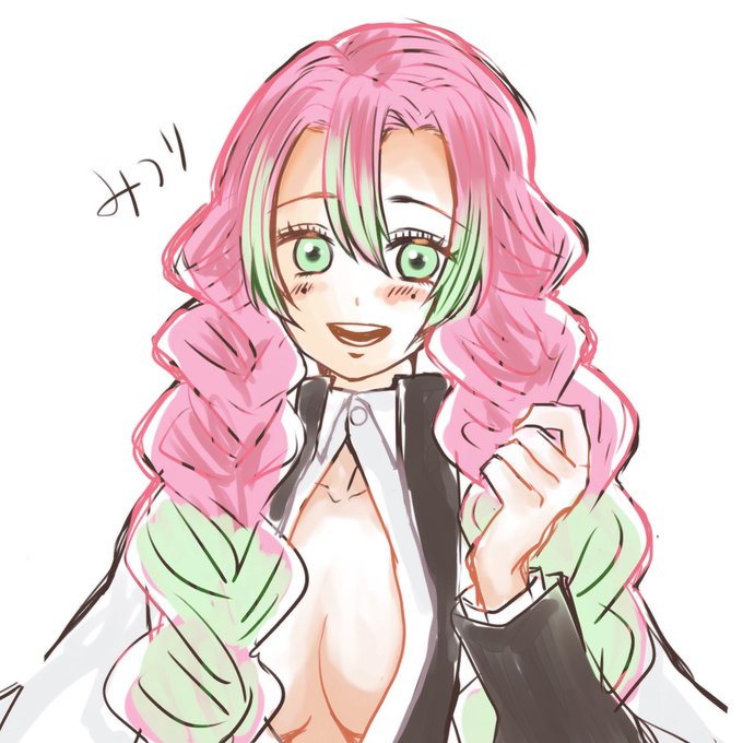 🔫藤ノ紫(ふじのゆかり)🔫さんがTwitterに投稿した甘露寺蜜璃(鬼滅の刃)のイラスト。