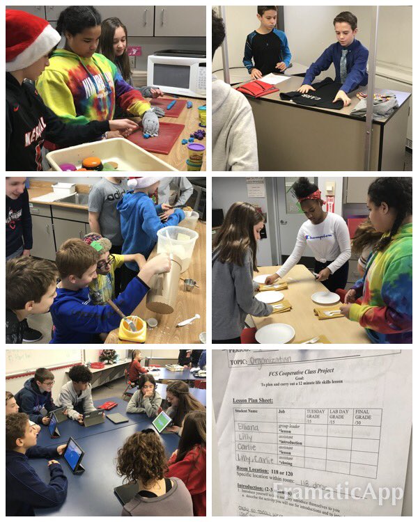 Buckibbq's tweet photo. My Ss learning #FCS topics in station rotations from Mrs. Banks’ Ss during a collaborative class project @MentorMemorial #onceacard https://t.co/ZiLdL1a6QZ