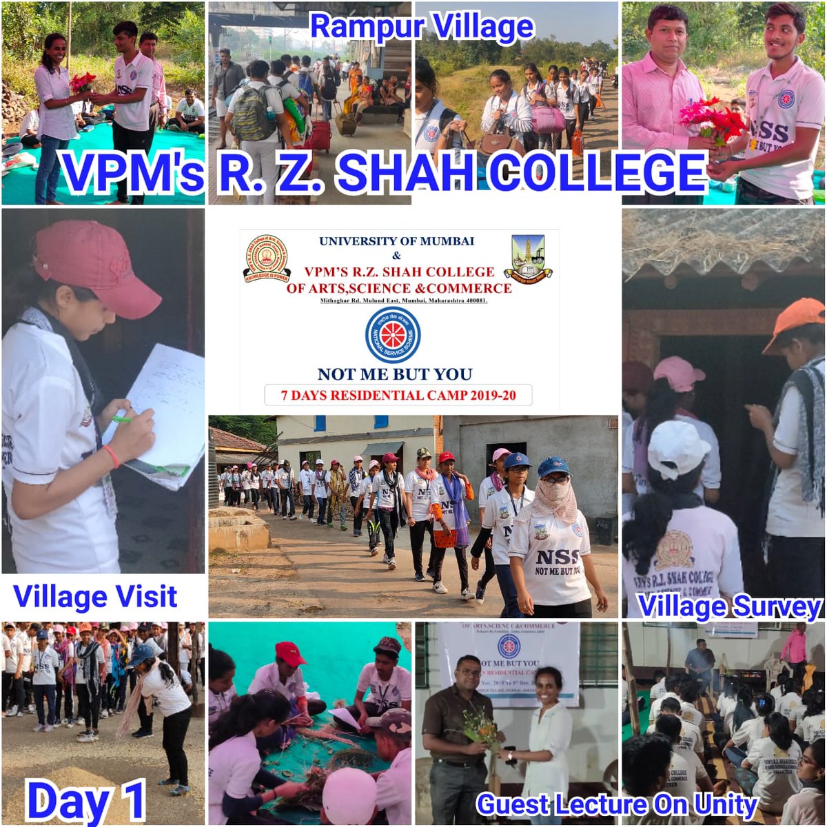 NSS UNIT OF VPM's R Z SHAH COLLEGE Organised special residential camp for seven days.First day  was started with Cleanliness of Camp site. And Constitution day was also celebrated by conducting a session on Constitution.
#constitutionday2019 
@NaveliDeshmukh