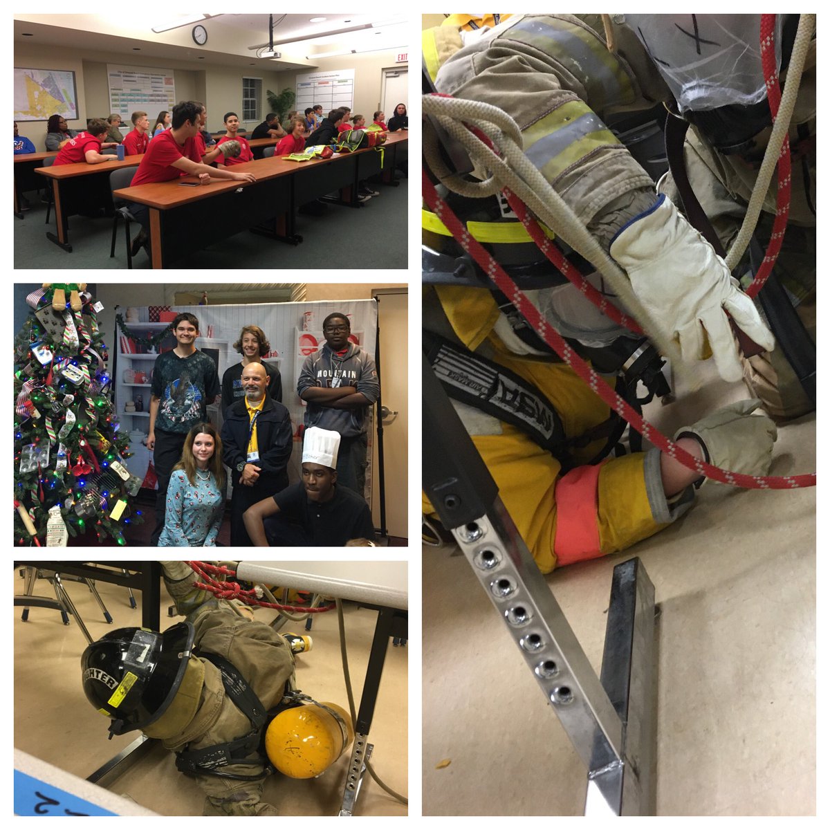 MainlandHSFire's tweet photo. @MainlandHSFire my students attended a Fire Cadet meeting at OBFD Station 92, other students volunteered their time to help at the Easter Seals Christmas Party and a different use for a classroom; search drills! https://t.co/Rm5tsfs1VR