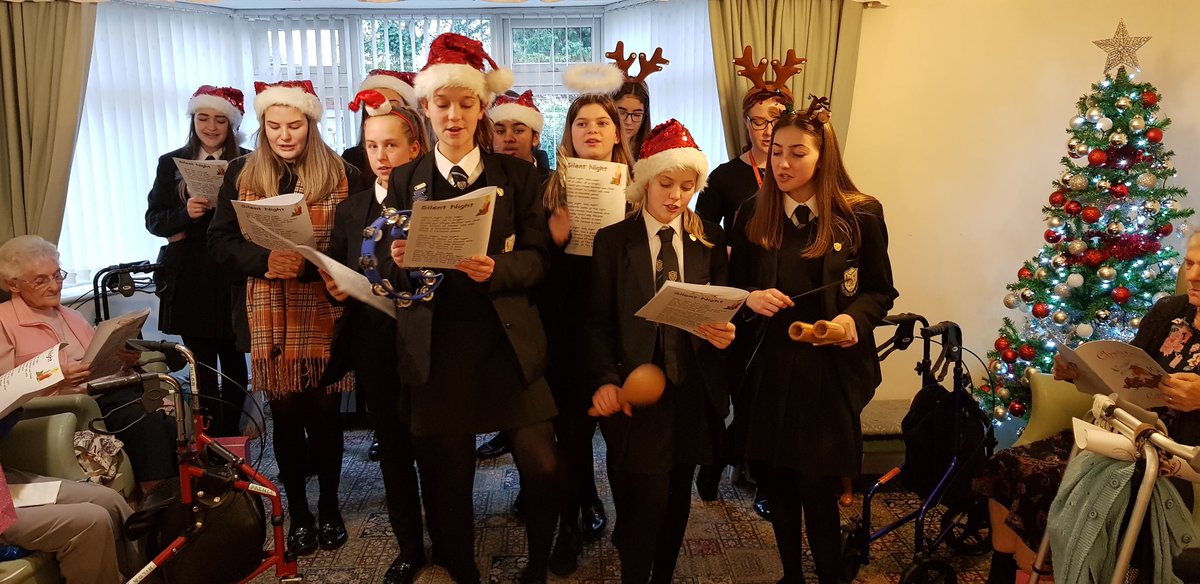 StreetlyHFC's tweet photo. Today was our annual Christmas visit to see the lovely residents from Inglewood Residential Home in Streetly. The students give gifts and sing carols. As always, the students were amazing and we all enjoyed our visit. https://t.co/tT9wbvYbeY