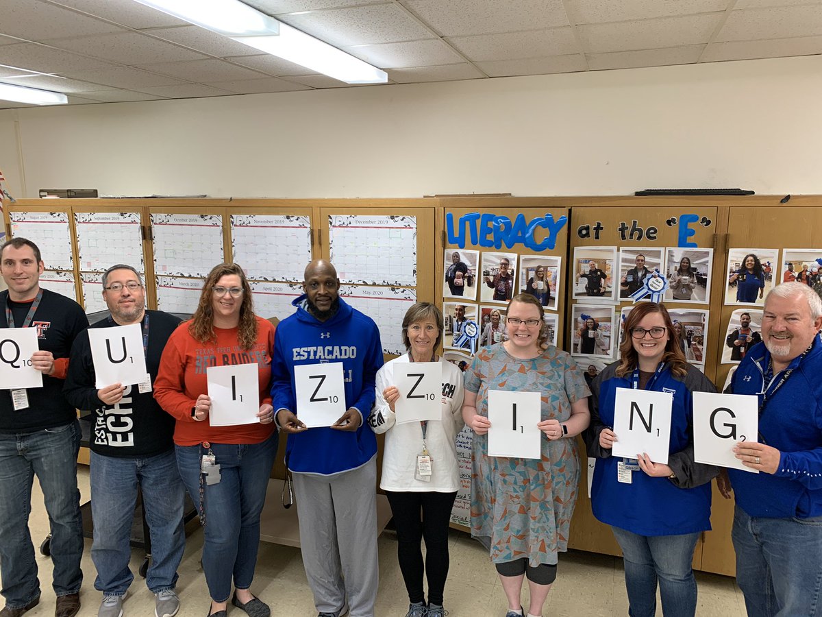 CharlyCaye's tweet photo. Pretty sure we win ๐คฃ๐๐ Human Scrabble @EstacadoHS #12DOCEHS
Quizizz-43 and a triple word-129 (clever since itโs a teacher site)
Quizzing-36
Quizzical-38
Pizzazzes-47 (yes it is a word, we googled it ๐คช)
So a total of 250 ๐๐ https://t.co/wWvWgGzzxB