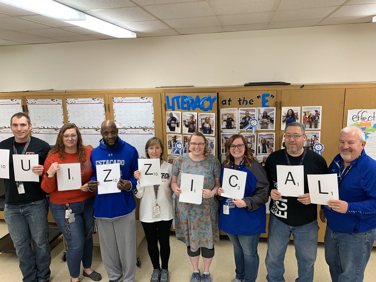 CharlyCaye's tweet photo. Pretty sure we win ๐คฃ๐๐ Human Scrabble @EstacadoHS #12DOCEHS
Quizizz-43 and a triple word-129 (clever since itโs a teacher site)
Quizzing-36
Quizzical-38
Pizzazzes-47 (yes it is a word, we googled it ๐คช)
So a total of 250 ๐๐ https://t.co/wWvWgGzzxB