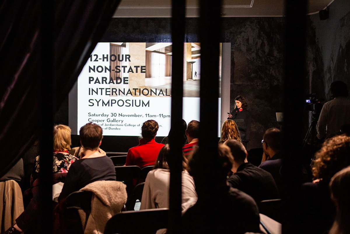 ExhibitionDJCAD's tweet photo. Writers from Glasgow School of Art Graduate Art Writing Programme responded to wider themes of #NonStateParade, with playful, thoughtful and abstract contributions of new writing and video throughout the symposium. @artwritingGSofA https://t.co/qaU6a0qt8J