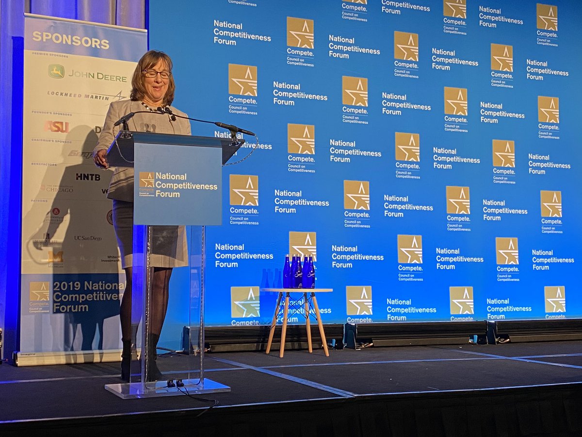 Excited to hear <a href="/Deloitte/">Deloitte</a> Chair @janetfoutty deliver opening comments at the <a href="/CompeteNow/">Compete.org</a> #2019ncf National Competiveness Forum kicking off a series of CEO talks on the future of the US economy in Washington DC
