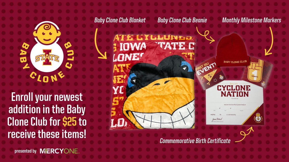 ISUJCC's tweet photo. Need a gift for the holiday for the newest Cyclone fan in your family?  Check it out>>> https://t.co/GuJgYCS8pB

Want to win a one!
🌪️ SHARE this post
❤️ TAG someone below
Winner will be announced Friday!

Presented by @MercyOneDSM https://t.co/4sjjXW8VIq