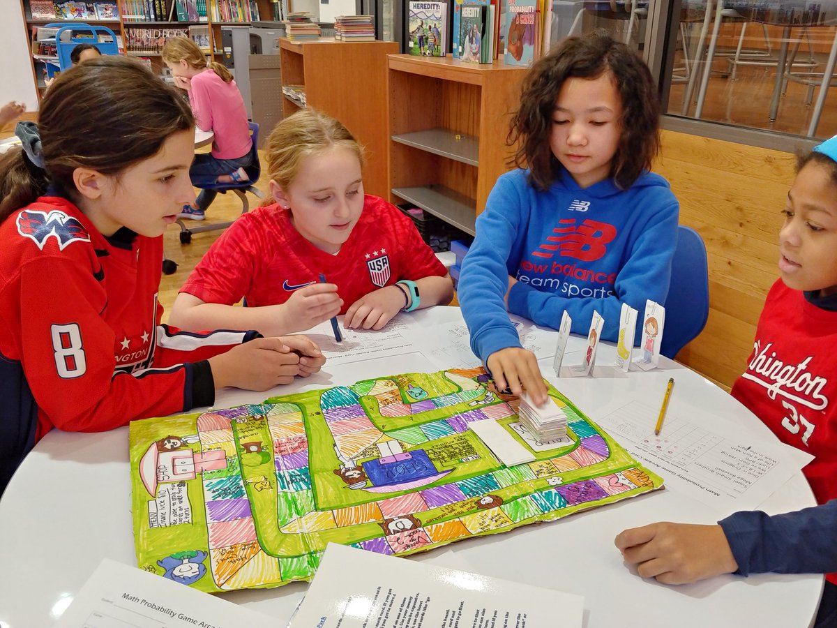 MsBentleyDCPS's tweet photo. It's fun and games today. 5th grade math enrichment sharing their probability games. https://t.co/EnB29vqwTe