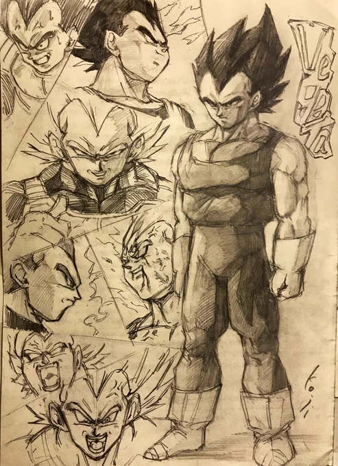 ベジータ詰め合わせ
ちょっと描き直していつかデジタルにでもしようかね 