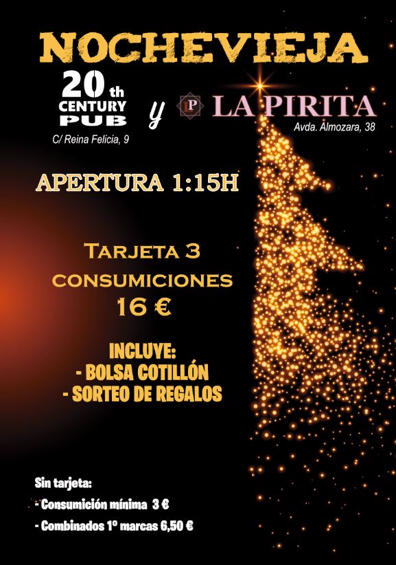 rafari1976's tweet photo. Ya tenemos cartel de Nochevieja para que lo disfrutéis con nosotros ya podéis pasar tanto por aqui LA PIRITA o por TWENTY CENTURY a por vuestra tarjeta os esperamos a todos https://t.co/FjHPVojTk9