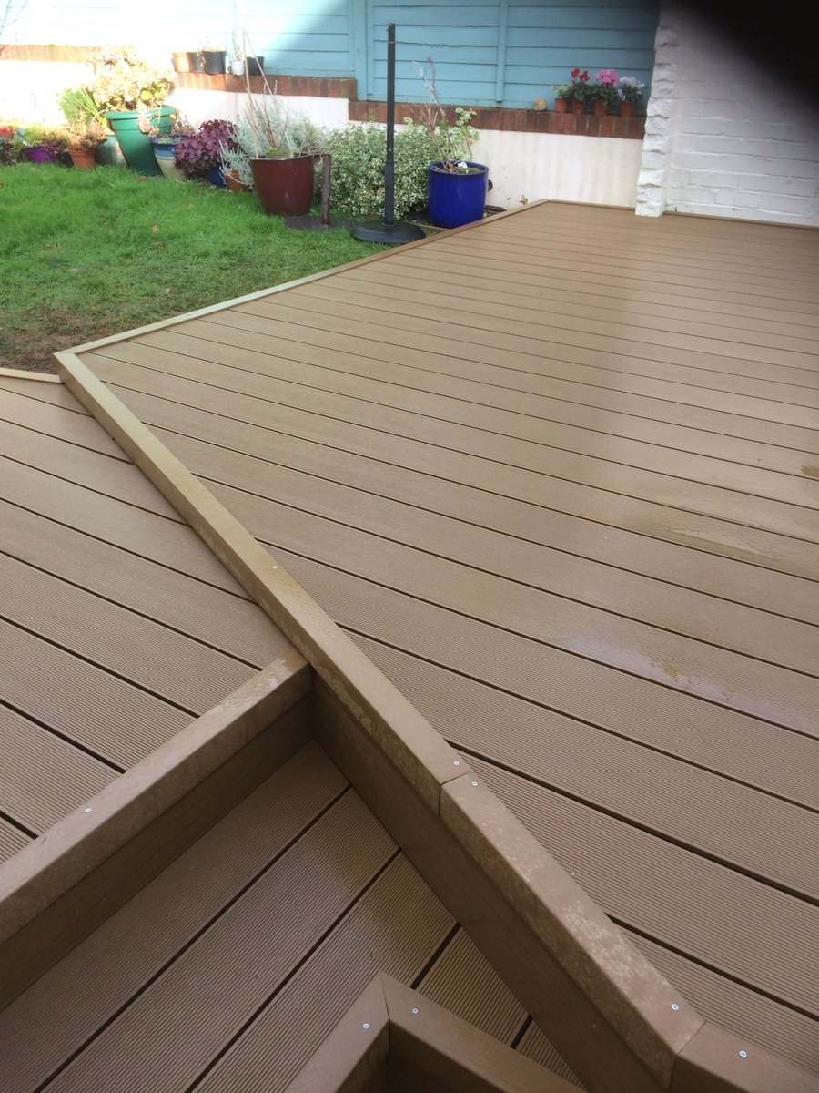 cladcoprofiles's tweet photo. Torbay Composite Company have created this superb design using Cladco #Composite #Decking Boards in teak colour. Its never too early to start planning your spring/summer garden. https://t.co/PiRH6b4kBd https://t.co/Ao6tnXugHB