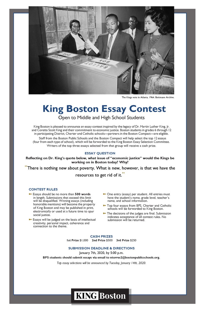 King boston essay contest picture