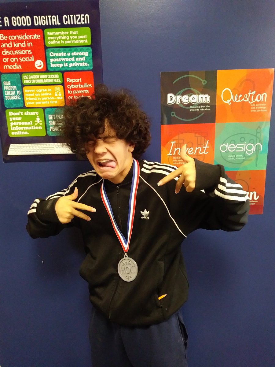 EYMSMediaCenter's tweet image. Shout out to this crazy coder for being one of our top 5 coders during #hourofcode.  Adriel coded a total of 22 hours last week!! #eyknightscode #coding #csforall