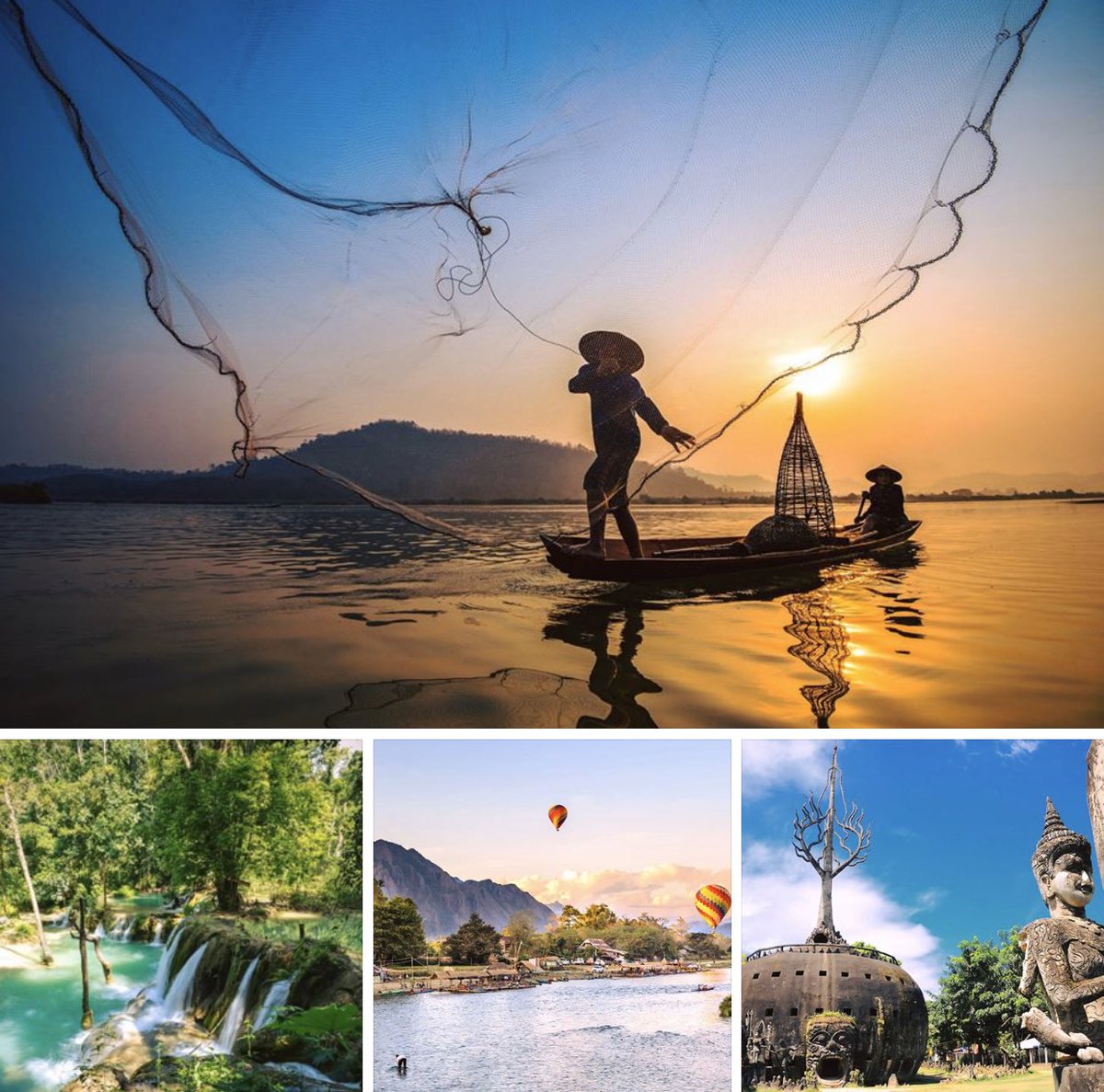 VCDEvp's tweet photo. #iTravel - Laos - das Juwel des Mekong 🇱🇦 Zwischen unberührten Flussläufen, wilden Wasserfällen, grünem Dschungel und buddhistischen Tempeln erwartet Dich hier das wohl traditionellste und ursprünglichste Land Südostasiens 🏞️🛕Warst Du schon mal hier? https://t.co/rnCheg7O1L https://t.co/zAQz07thKH