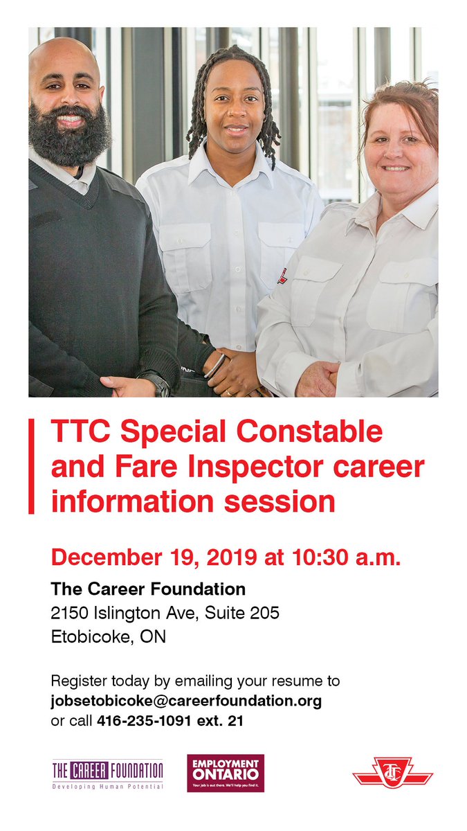 MWilly345's tweet photo. Join TTC tomorrow as we have our information session along with the Career Foundation at 2150 Islington Ave unit 205. https://t.co/fgeQiXa0mt