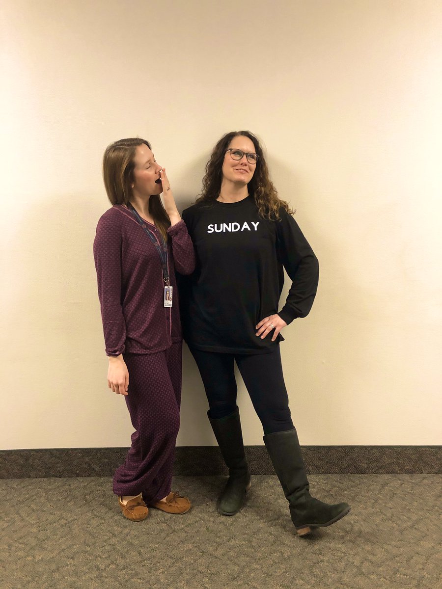 AshleyWoodBHMS's tweet photo. Days of the Week Squad meets the Pajama Squad. On Sunday, we rest. 😴😂 #BHMSD #BHMS #RileyWeek @ClarissiaT https://t.co/9hBXupejx2