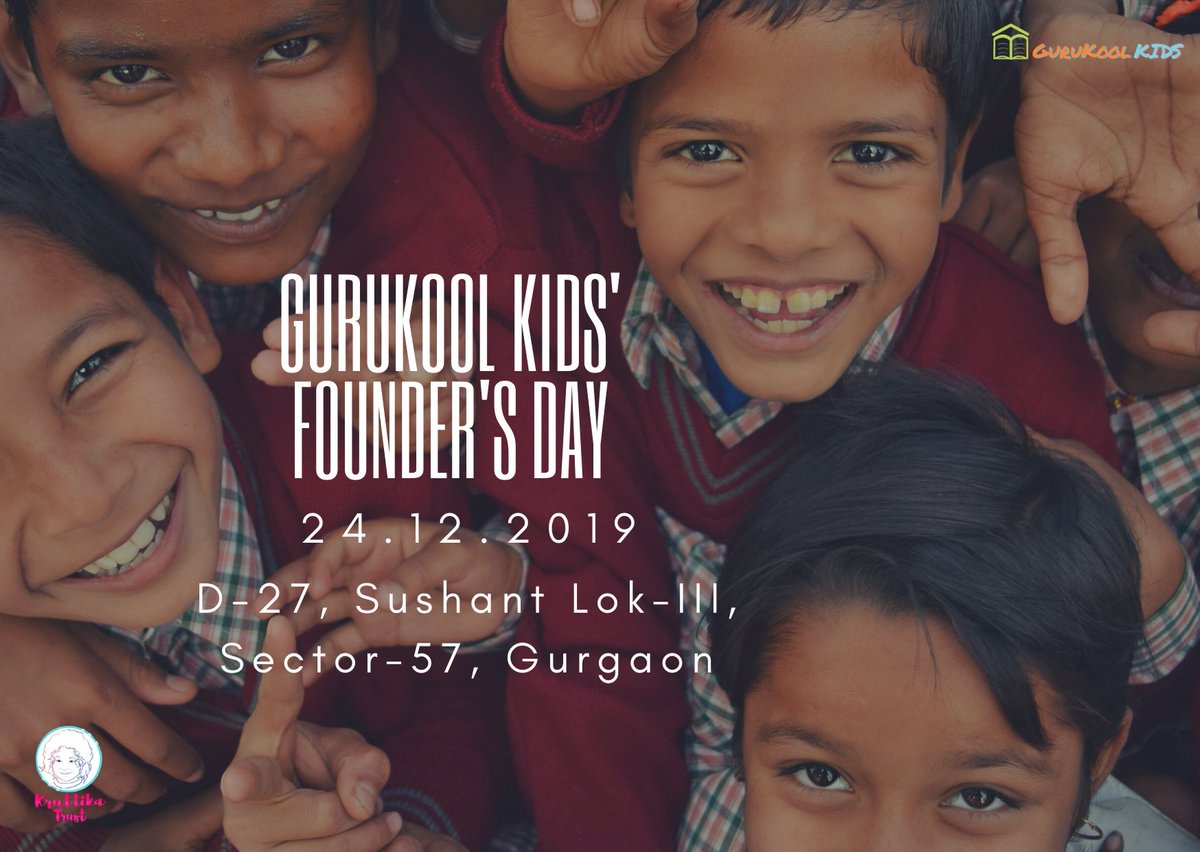 Join <a href="/GurukoolKids/">Gurukool Kids</a> in celebrating our Founder's Day this 24th December.

Find out more about the event here: facebook.com/events/7747281…

#makeadifference #education #volunteer #joinacause