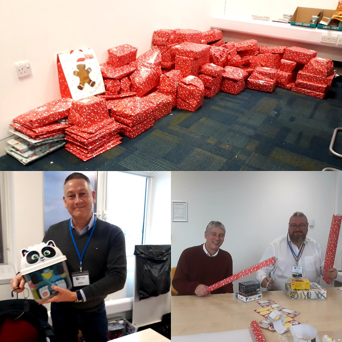 _JamesKnox's tweet photo. @RicohUK volunteers supported @SouthendBC over the last week wrapping up presents for their 2019 Toy Drive. #responsiblebusiness https://t.co/QQkiDed1x2