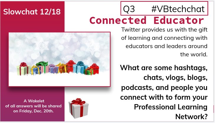 DJHubbell's tweet photo. A3: I am a huge fan of podcasts! My favorites are #EducationalDuctTape #GoogleTeacherTribe and #ShakeUpLearningShow These always have ideas that can be immediately implemented with students. #vbtechchat #vbits https://t.co/xdOIx9GEEn